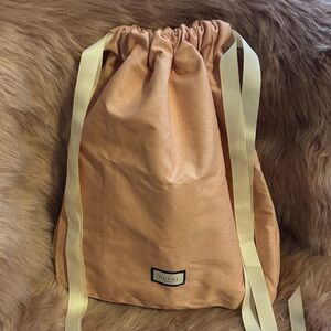 Gucci Peach Drawstring Pouch with Cream Ribbon